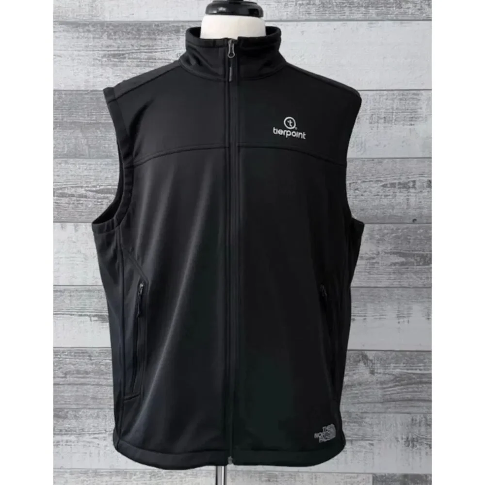 The North Face WindWall Vest Men's XL Black Full Zip Jacket Tierpoint Logo